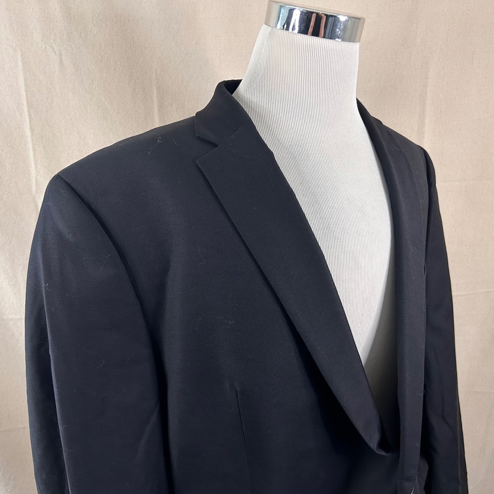 LRL Ralph Lauren 50R Sport Coat 100% Wool Black Two Button Lined Vented Formal